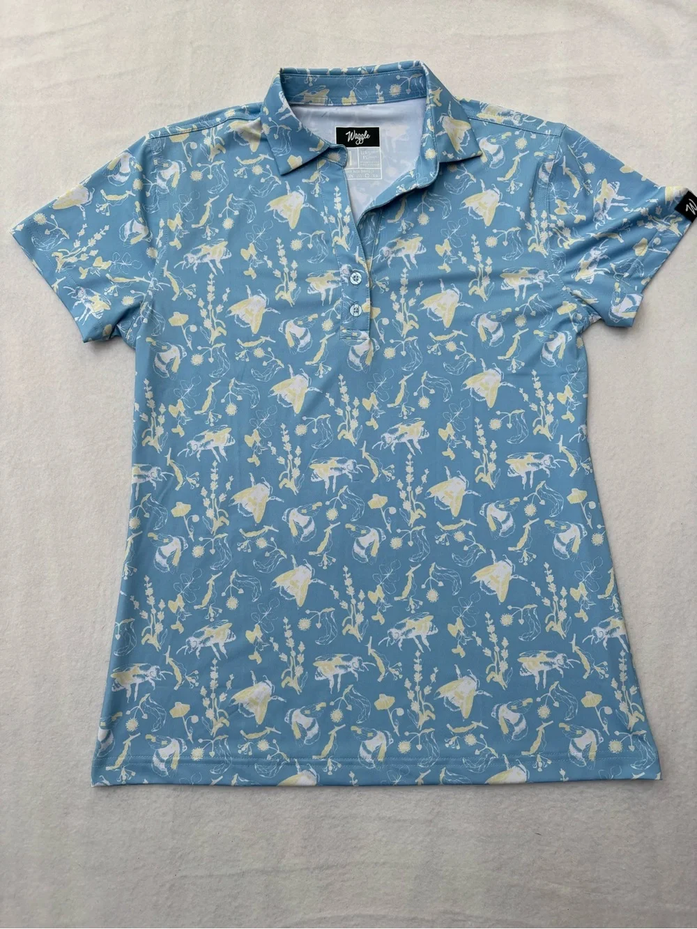 Waggle Men's Sky Blue Buzzin Performance Polo - Picture 3 of 10